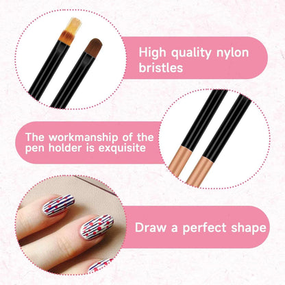 4Pcs Ombre Nail Brush, Nail Brushes Set for Gel Nails, Gradient Nail Sponges Pen, Nail Liner Brushes, Nails Art Brushes for Nail DIY Manicure Tools