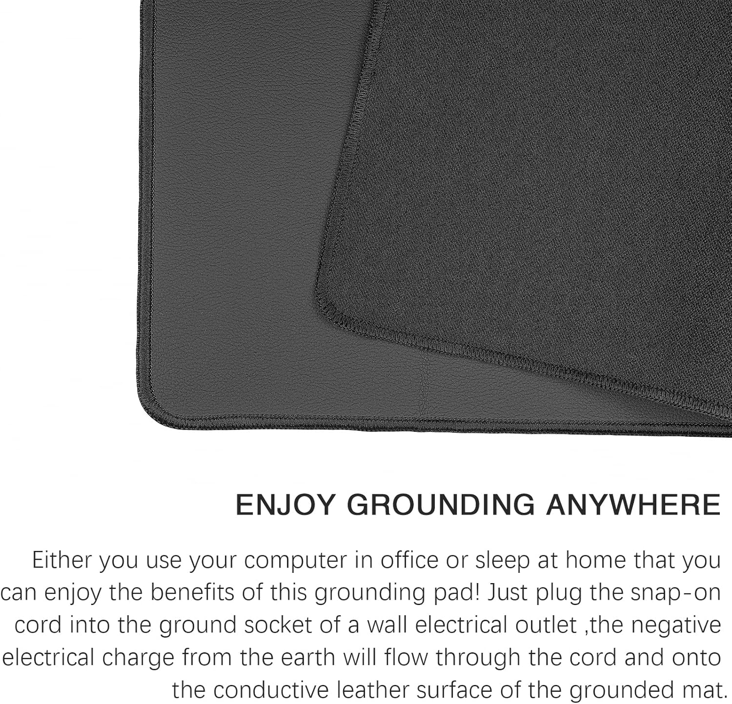 Grounding Mat with 15Ft Grounding Cord,Grounding Pad Kit, Earth Therapy for Foot Mat,Computer Mat, Sleep Mat, Pet Mat (23.6X13 Inch)